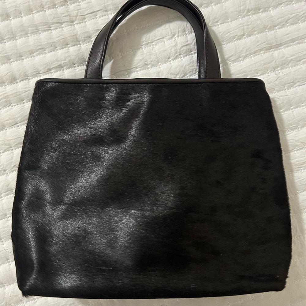 Vintage Banana Republic Calf Hair & Leather Dark Brown Tote